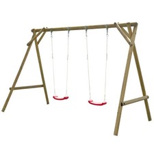 Altalena in Legno per Bambini 2 Posti Gioco da Giardino