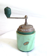 VINTAGE RARO MACININO CAFFè TRE SPADE CILINDRICO VERDE VECCHIO MACINA CAFFE