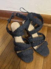 BCBGeneration LEDINA blu denim décolleté tacco sandali scarpe donna taglia 8,5/38,5