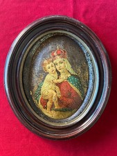 ARTE SACRA religione cromolitografia 1900 MADONNA  quadro 35x45 cm reliquia 