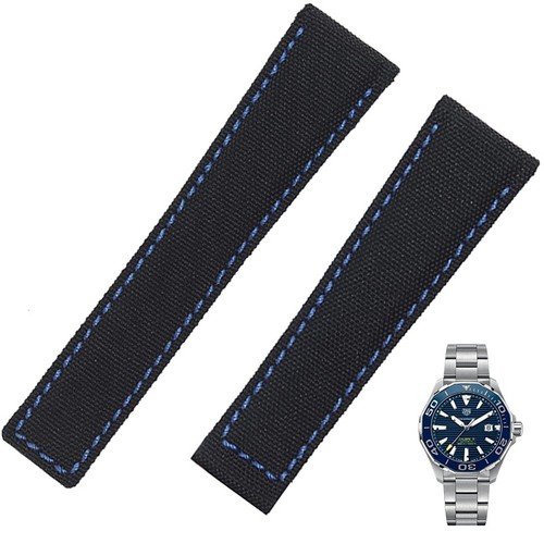 Cinturino nylon nero blu - e,