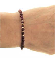 Bracciale Braccialetto Donna Rubini Semirigido Oro Giallo 18 Kt Carati 750