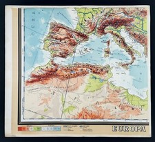 EUROPA manifesto poster Mappa Geografica Politica Europe Nordafrica Map C9