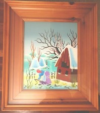 Pittore Kocovic - Quadro Naif Jugoslavo 24x30 con cornice in legno