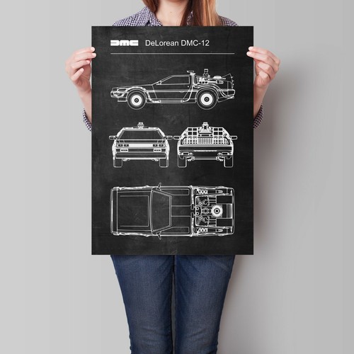 Poster delorean dmc ritorno - delorean, dmc-12