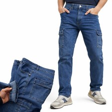 Jeans Cargo Uomo Pantalone Da