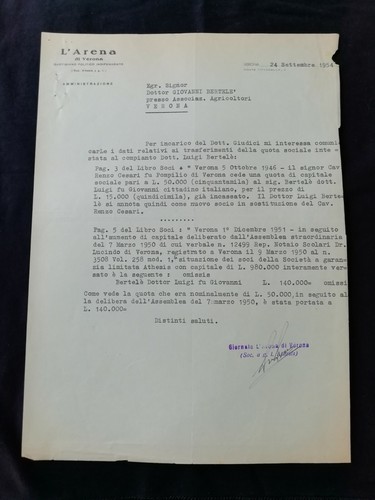 Carta intestata verona - verona, l'arena