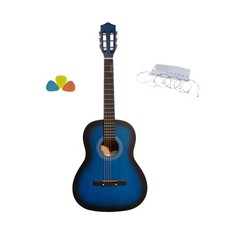 CHITARRA CLASSICA e ACUSTICA 3/4 in LEGNO BLU + Corde + Plettri