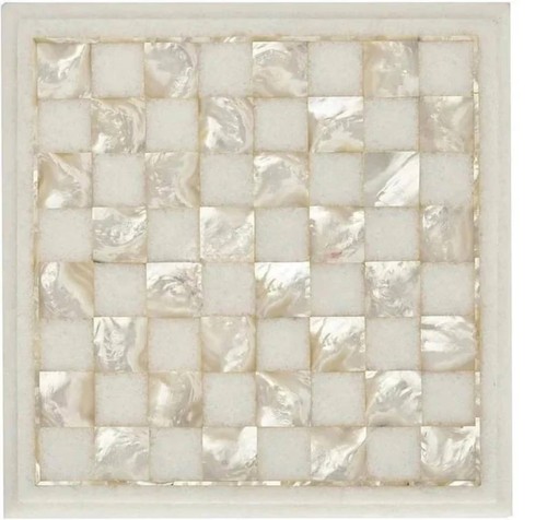 Scacchiera quadrata marmo - , 18"