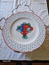 centro tavola con alzatina Thun " chiaro di luna " bianco decorato 