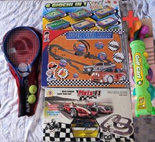 5 giochi separabili: PISTA F1 e RALLY, 6 giochi in 1, racchette.. ⚠️vedi descr⚠️