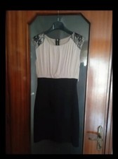 Tubino beige e nero con pizzo