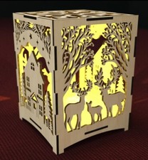 Lanterna, Portacandela in legno di pioppo