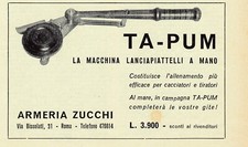 TA-PUM la macchina lanciapiattelli a mano. Advertising  1961