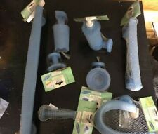 Stock Gedy Oscar Set completo 8 accessori da bagno resina blu biadesivo viti