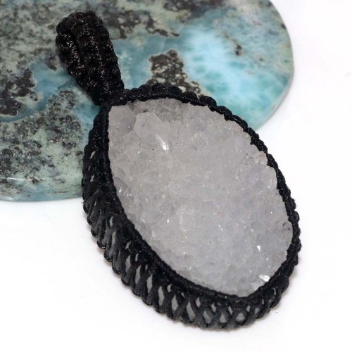 Ciondolo druzy cristallo - ciondolo, filo