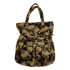 Borsa DKNY Jeans marrone scamosciata fantasia floreale con coulisse interna