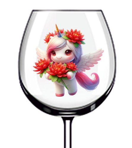 12x angelo unicorno floreale - unicorno,