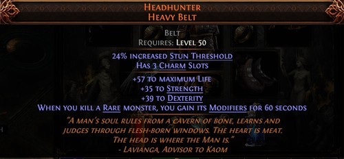 Headhunter belt runes of - runes,