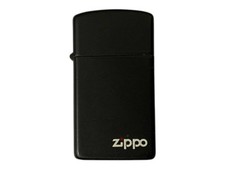 Accendino ad olio Zippo Slim nero opaco usato 1988 danneggiato