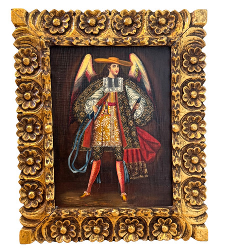 Dipinto olio arcangelo scuola