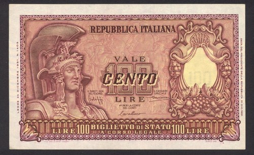 100 lire italia - italia, elmata