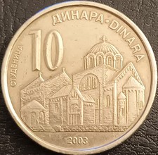 SERBIA GROSSA MONETA 10 DINARI 2003 CIRCOLATA