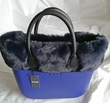 O bag MINI - Borsa Nuova Originale - Col. Blu Int. NERO Manici NERO BORDO