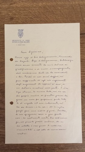 Giulio carlo argan - argan, lettera