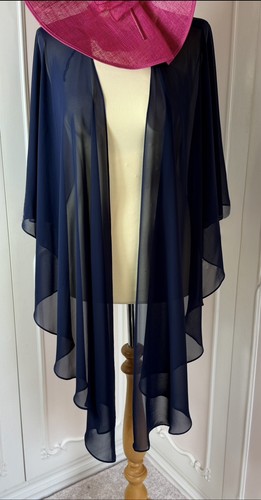 Stola scialle chiffon blu - blu, navy