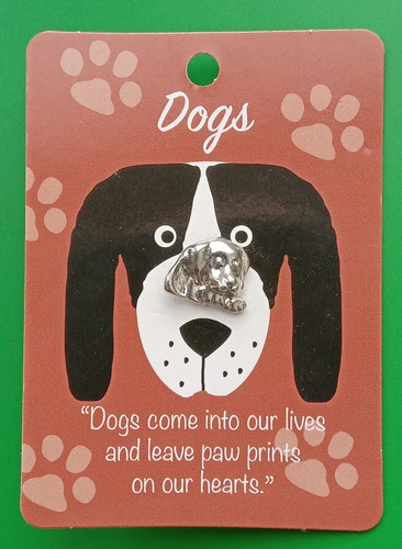 Cute puppy dog - metal, pin