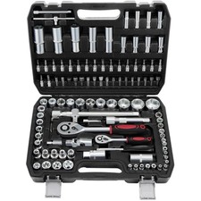 set di chiavi a bussola, cricchetto, acciaio, 108 pezzi, ferramenta