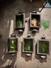 5 lanterna in metallo Ottone Luce Singola Stile Retro’ Vetrino Verde