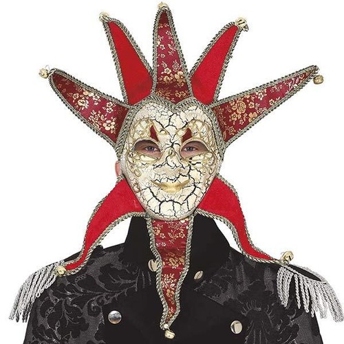 Maschera veneziana uomo rossa - uomo,