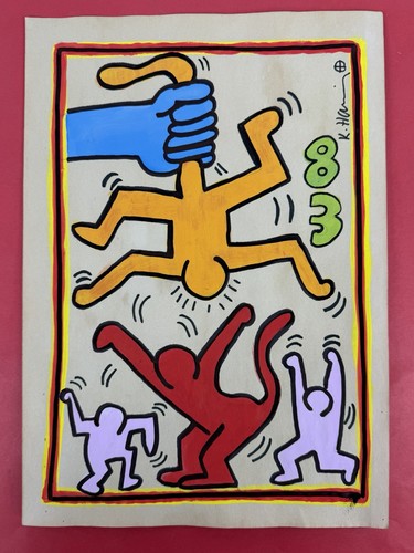 Disegno carta keith haring - su,