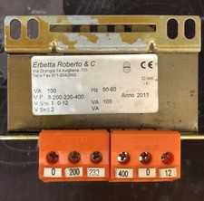 TRASFORMATORE LAMELLARE PRIMARIO 0/220/400 SECONDARIO 0/12 100VA