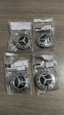 4 Tappi Coprimozzo 75mm Originali MERCEDES BENZ - NERI