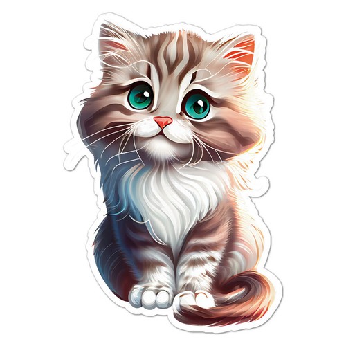 Carino gattino adesivo - carino, gattino,