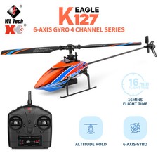 WLtoys K127 RC 2.4G 4CH 6-Aixs Elicottero RC a Lama Singola RTF 2Batterie Giocattoli US