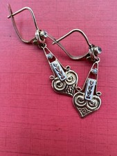 ORECCHINI OLD oro antico earrings antique smalti GOLD ORO 12 KT inizi 900 rarità