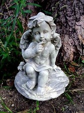 Stampo Angelo in Lattice con Plastica Backup Gesso Stampo Calcestruzzo 8,5"H x 7"W