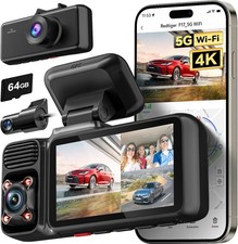 REDTIGER Dash Cam Auto 4K+1080P+1080P Tripla Telecamera auto 5G WiFi Scheda 64GB