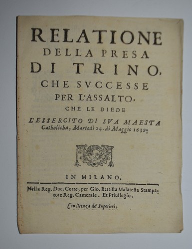 Presa trino ediz - ediz., 1639