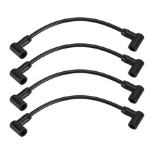 4X Black Spark Plug Wire Cable