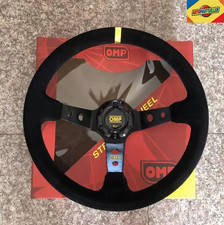 VOLANTE A CALICE SPORTIVO OMP UNIVERSALE 350MM IN PELLE SCAMOSCIATA STILE RALLY