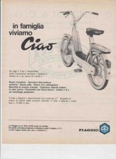 PUBBLICITA'  ADVERTISING-PIAGGIO CIAO 1969-" IN FAMIGLIA"  CICLOMOTORI EPOCA