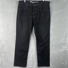 LRG Jeans Men’s 38 Black Button Fly Denim Baggy Hip Hop