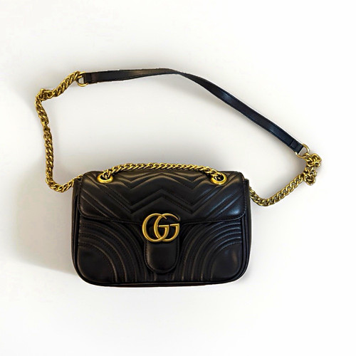 Gucci black logo matelasse - black, gg