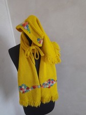 Parure Cappello A Fazzoletto E Sciarpa Anni '60 Lama  Ricami Cottagecore...