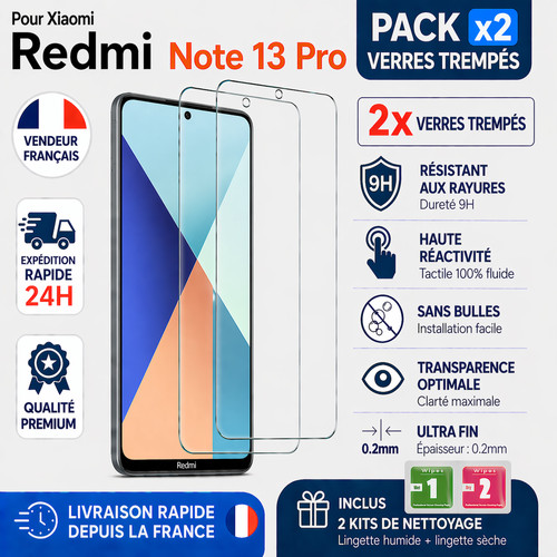 Verre trempé xiaomi - 2x,